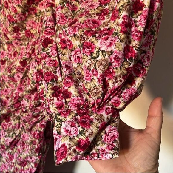 Nasty Gal Floral Print Balloon Sleevee Ruched Mini Dress. Size 6. - Picture 7 of 11